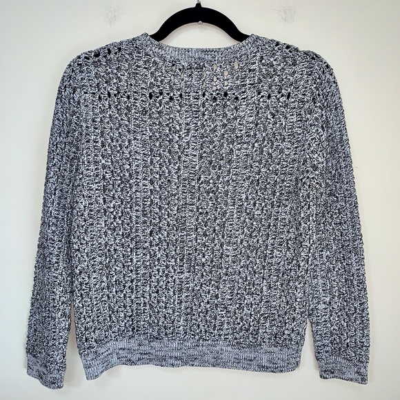 Theory 2 Toned Black & White Crew Neck Sweater Size Small - Picture 3 of 15